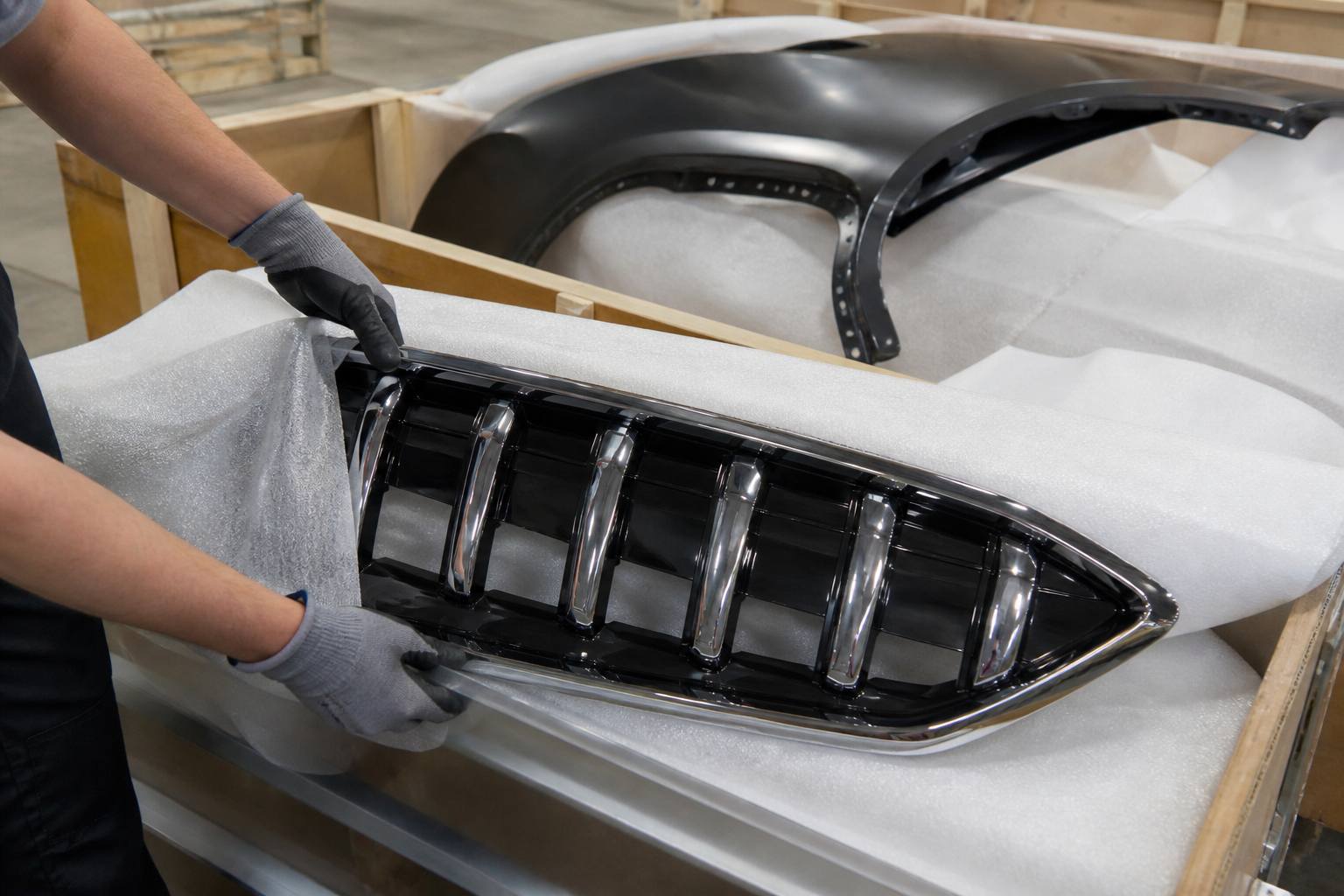 Packing for automotive body panels and exterior parts